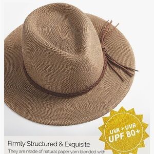 FURTALK Panama fedora sun beach hat summer UV UPF 80+